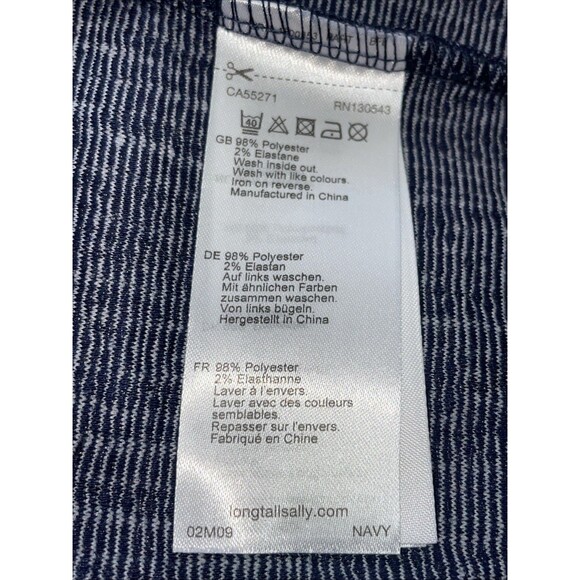 Long Tall Sally Cardigan Womens 18 Navy Blue Duster Sweater Open Front Office - Picture 8 of 10